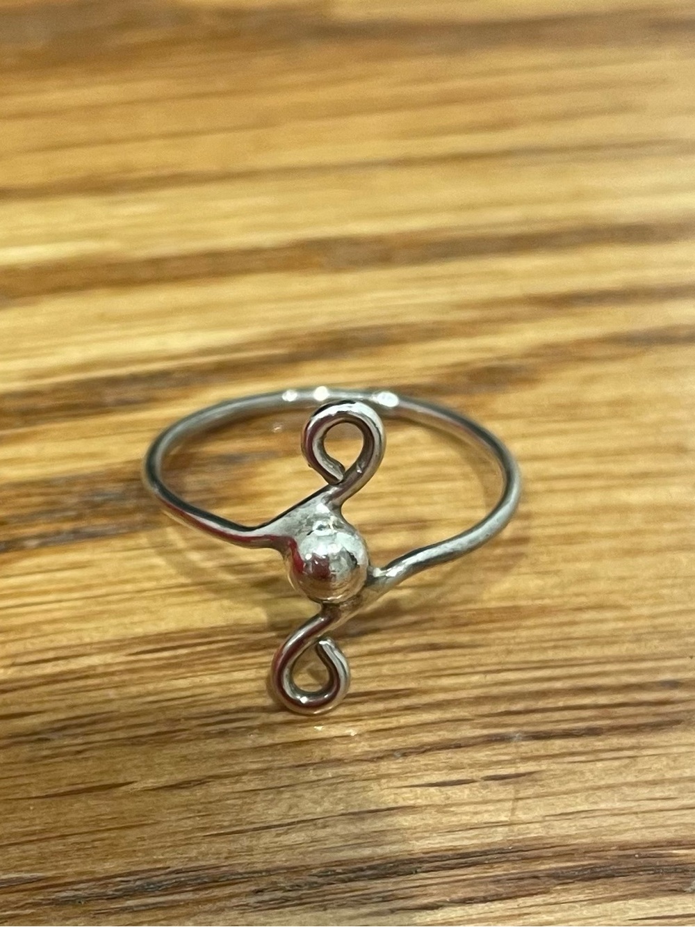 Sterling Silver Open Loop Accent Ring - Size 5